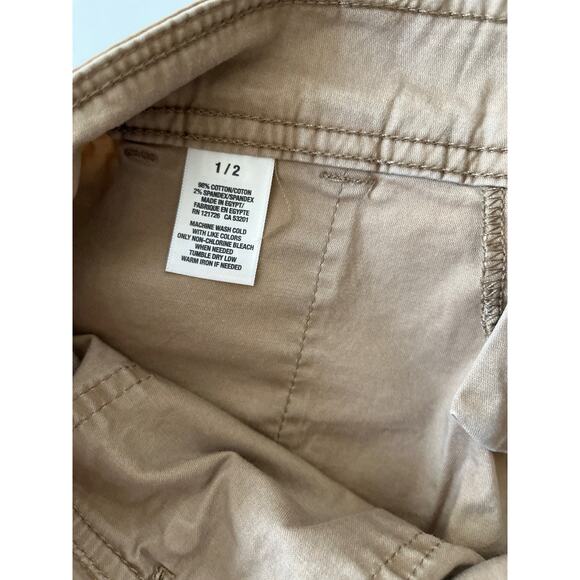 Aeropostale Khaki Low Rise Stretch Shorts Women 1/2 Flap Pockets Country - Picture 3 of 10